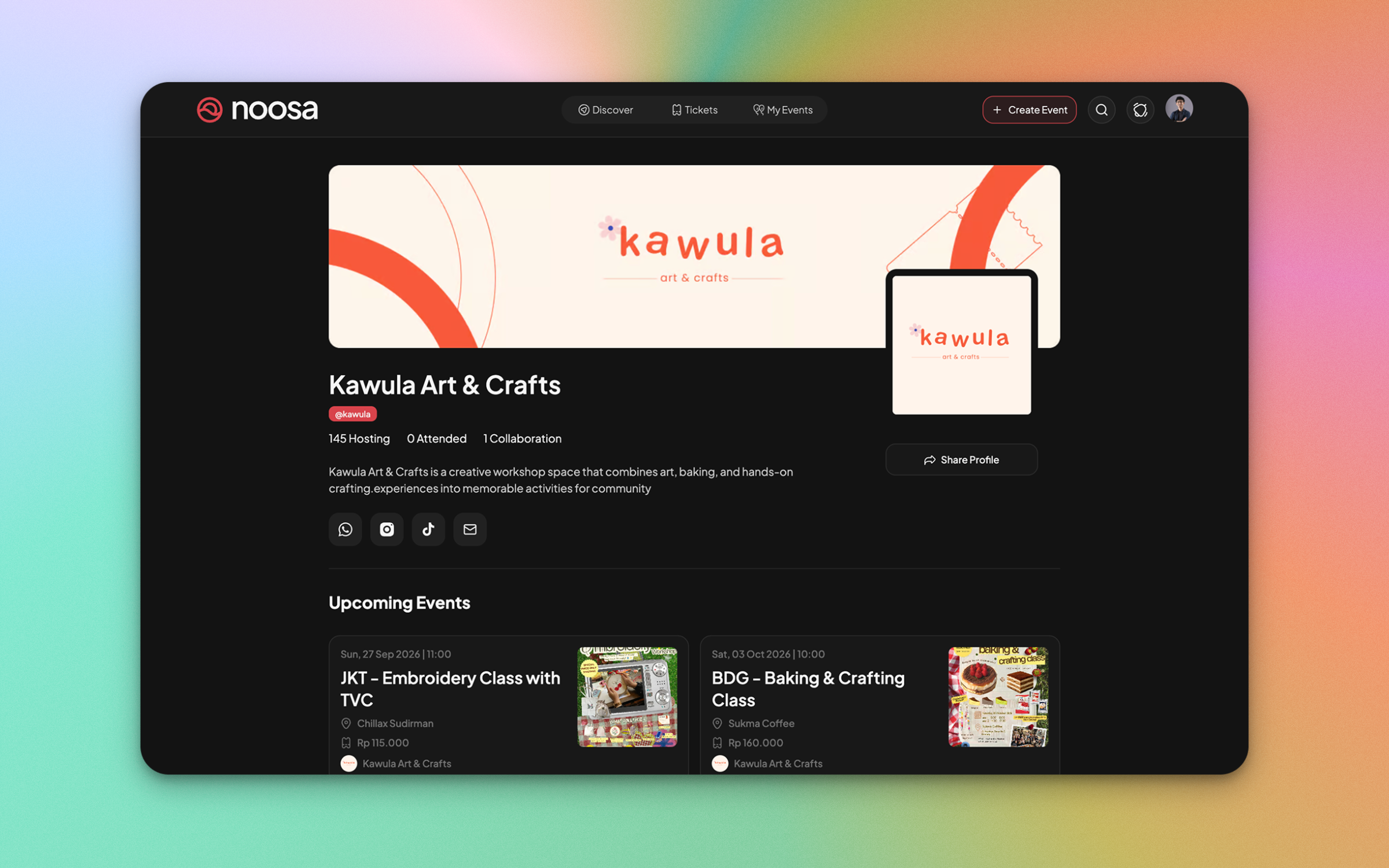 Discover: featured events and categories